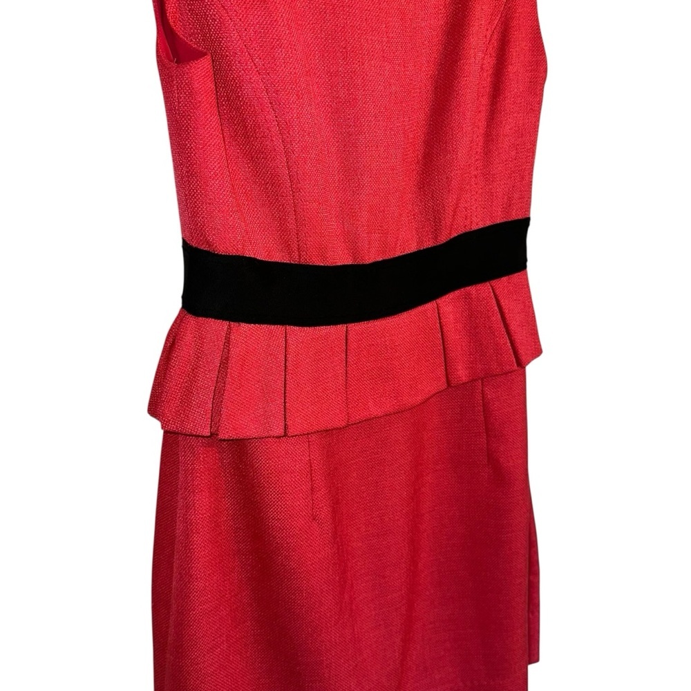 Phoebe Couture Raspberry Tweed Peplumed Zipper Front Dress Size 12 - Picture 6 of 8
